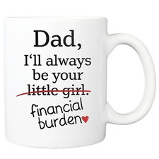 Dad I'll Always Be Your Little Girl Financial Burden Coffee Mug Funny Dad Gift picture