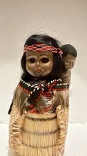 Maori doll With Flax Skirt from New Zealand 1940’s-1950’s Vintage picture