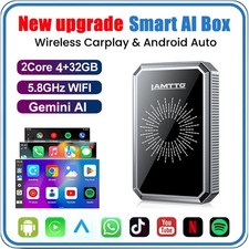 LAMTTO Wireless CarPlay Adapter Gemini AI Box 4GB 32GB Apps USB OTA Update picture