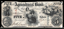 Aug 1, 1855 Brownsville TN Agricultural Bank of Tennessee $5 Obsolete Banknote picture