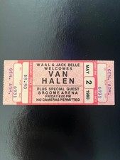 Van Halen Full Concert Ticket May 2, 1980 picture