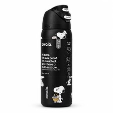 Custom Black Snoopy Owala FreeSip Water Bottle – 32 oz picture