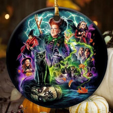Hocus Pocus Sanderson Sisters Halloween Is Coming Circle Ornament picture