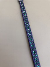 Leather Rhinestone Dog Collar 14”x1/2” Narrow XS Fancy Bling Chihuahua Yorkie picture