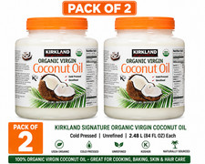 Kirkland Organic Virgin Coconut Oil Cold Pressed Unrefined 2.48L (84 FL OZ)2PACK picture