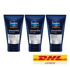 3 x Vaseline MEN Face Wash Advance White Visibly Brighter skin Vitamin B3 100g picture