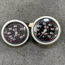 Skeeter Bass Boat ZX Series 7k RPM Tachometer & 80 MPH Faria Gauges Used picture