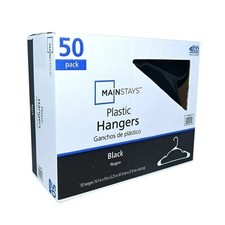 Plastic Clothes Hangers - 50 Pack, Lightweight & Durable - Everyday Use - Black picture