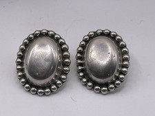 Signed Vintage Sterling Earrings Dome Braid Design Silver 925 picture