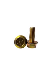 25 pcs 1/2-13 x 1-1/4 Grade 8 Hex Flange Frame Bolts Yellow Zinc Trivalent picture