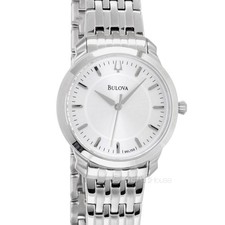 BULOVA Womens Thin Profile Casual Watch, Silver Dial, Stainless Steel Band picture