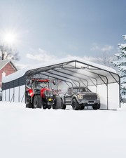 Garvee 20x25FT Heavy Duty Metal Carport Led Light Removable PE Side Reinforced picture