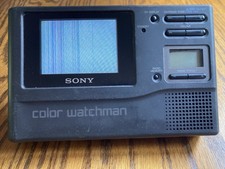 VTG Sony FDL-3500 Watchman 3” LCD TV AM/FM Stereo Alarm Clock Tested & Working picture