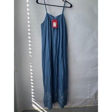 NWT - En Creme Blue Swiss Dot Eyelet Embroidered Midi Dress Evereve - Small picture