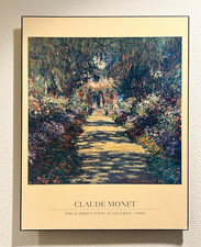 Claude Monet Garden Path at Giverny Mounted Art Reproduction 23x18 Ready to Hang picture