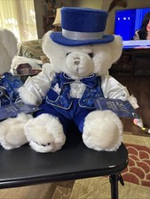 VINTAGE 2001 18” Royal Blue Holiday Bear Pair Of 2 Keepsake Limited Edition NICE picture
