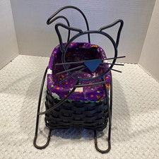 Longaberger 2009 Halloween Black Cat Wrought Iron Basket Combo picture