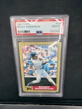 1987 Rickey Hencerson Topps PSA 10 Yankees Baseball picture