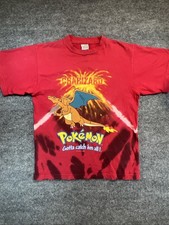RARE Vintage 2000 Pokémon Charizard Tie Dye T-Shirt - Monterey Canyon - Youth M picture