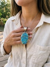 Vintage Native Southwestern Sterling Silver Turquoise Mosaic Inlay Statement Pen picture