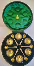 Elkington and Co Antique Hallmarked 925 Sterling Silver Salt Spoons 1863 picture