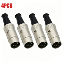 4 Pack 5 Pin DIN Male Plug MIDI Audio Connector Metal Housing Solder Type picture