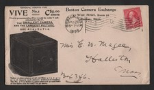 Us 1896 Advertising Boston Camera Exchange Neat Cachet Of Camera W/ Glass Plates picture