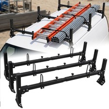 Fits Ford Econoline Van 3 bar 1992-2015 Ladder Roof Racks Steel Black New Rack picture