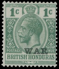 1917, BRITISH HONDURAS, 1C, BLACK OVERPRINT 
