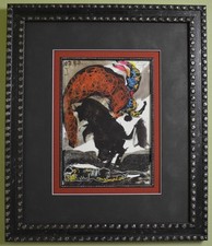 Framed. Hand Signed by Pablo Picasso. Lithograph Bull and Bullfighter. With COA. picture