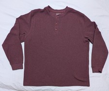 L.L. Bean Henley Shirt Mens XL Regular Maroon Long Sleeve Knit Traditional picture