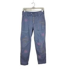 Anthropologie Pilcro The Wanderer Cross-Stitched Pants 27 picture