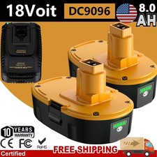 1-4X 18V For Dewalt 18VOLT 8.0Ah Li-ion/NIMH 7.0AH Battery/Charger DC9096 DC9098 picture