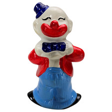 Clown Circus Carnival Coin Bank Taiwan Rubber Stopper Mid Century Vintage MCM picture