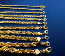 10K Yellow Gold SOLID Rope Necklace Chain Men Women Diamond Cut 1mm-10mm 16
