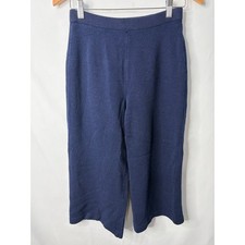 Vintage St John Basics Santana Knit Pants Women 2 Navy Blue Wide Leg High Rise picture