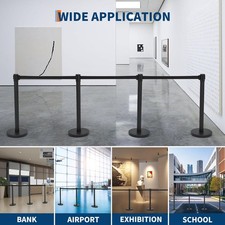 GRAVEE Crowd Control Stanchion Set 2/4/6PCS with 6.6FT Retractable Belts picture