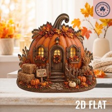 Fall Pumpkin Cottage Decor, Rustic Harvest Farmhouse Accent, Cozy Home Accent picture