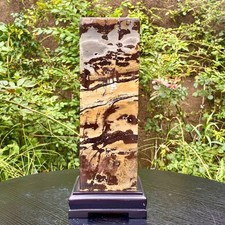 17.4LB  Natural Chinese Landscape Picture Stone Slab Healing Crystal Decor Woo picture