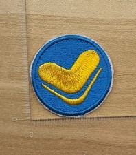 Vintage Leeds United FC Smiley Patch Yellow Blue 1970s LUFC Morale Badge picture