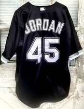 Vintage Majestic Chicago White Sox Jordan 45 Baseball Jersey Mens Large 48 Black picture