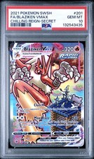 2021 POKEMON SWORD & SHIELD CHILLING REIGN SECRET FULL ART/BLAZIKEN VMAX PSA 10 picture