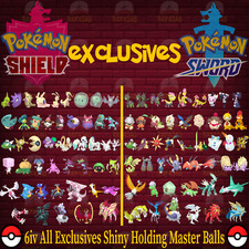 Pokemon Sword & Shield Exclusives 6IV ๐Shiny๐ Holding Free Master Balls Home picture