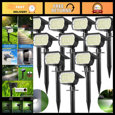 10 Pack Solar Spot Lights Outdoor - 46 LED, 3 Modes, Waterproof Landscape Lighti picture