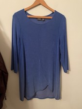 Chico's Travelers Blue 3/4 Sleeve Blouse Tunic Top Size 0  XS / S NWT Tulip Hem picture