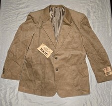 NWT Duke Haband Barrage 42R Corduroy Mens Blazer Suit Jacket Brown Lined Luxe picture
