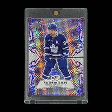 AUSTON MATTHEWS RARE PURPLE CHECKERBOARD FOIL CARD 2024-25 UD Ice - Maple Leafs picture