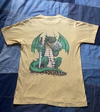 Vintage 90s Excalibur Hotel Casino Las Vegas T-Shirt Gambling Larg Dragon Yellow picture