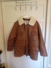 Vintage Sam's Leather works Cyprus Shearling Sherpa Leather Jacket Medium/Large picture