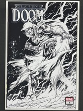 One World Under Doom #1 B&W Tyler Kirkham Ltd 100 NYCC Whatnot Year in Marvel 25 picture
